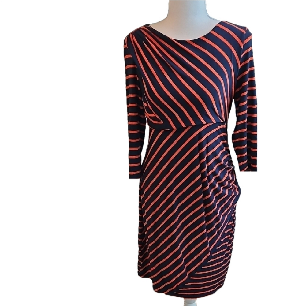 Striped Navy and Red Dress